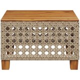 vidaXL Vrtni stol bež 55 x 55 x 36 cm od poliratana i bagremovog drva | shoptok.hr