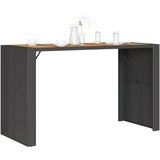  Vrtni barski stol s drvenom pločom crni 185x80x110 cm poliratan | Eponuda.com