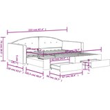  Dnevni krevet na razvlačenje i ladice tamnosivi 100 x 200 cm | shoptok.hr
