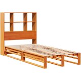  Knjižna postelja brez vzmetnice vošč. rjava 75x190 cm trden les | Shoptok.si