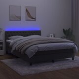  box spring s madracem LED tamnosivi 140x200 cm baršun | shoptok.hr