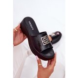 VINCEZA Leather Women's Slippers With Decoration Black 79526 | Shoptok.si
