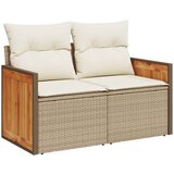  The living store vrtni kavč z blazinami 2-sedežni bež poli ratan - vrtni kavč, (21449244) | Shoptok.si