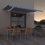  Automatska tenda sa senzorom LED 500x350 cm plavo-bijela Cijene