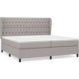  Box spring postelja z vzmetnico svetlo siva 200x200 cm blago, (20726170) | Shoptok.si