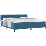 vidaXL Box Spring Krevet s Madracem Tamnoplavi 200x200 cm Baršun | shoptok.hr