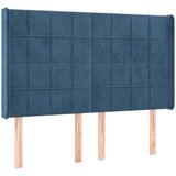  Vzglavje z ušesi temno modro 147x16x118/128 cm žamet, (20952675) | Shoptok.si