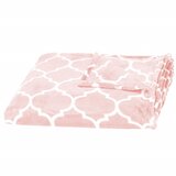  Luksuzna Deka 200 x 220 cm - Svijetlo-ružičasta s Maroko Uzorkom | shoptok.hr