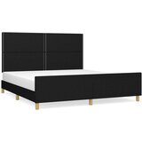  Okvir za krevet s uzglavljem crni 180 x 200 cm od tkanine | shoptok.hr