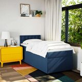 vidaXL Box spring postelja z vzmetnico modra 80x200 cm blago | Shoptok.si