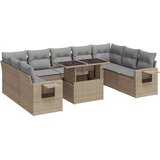 vidaXL 10-dijelni set vrtnih sofa s jastucima bež od poliratana | shoptok.hr