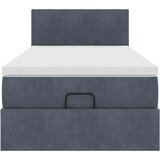 vidaXL Otomanski posteljni okvir z vzmetnico siv 90x190 cm žamet | Shoptok.si