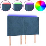 The Living Store led posteljno vzglavje temno modro 147x16x118/128 cm žamet - led vzglavje, (21418381) | Shoptok.si