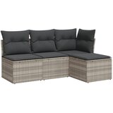  4-dijelni set vrtnih sofa s jastucima svijetlosivi poliratan | shoptok.hr