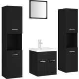 Maison Chic Komplet kopalniškega pohištva - Kopalniški sestavi črne barve iverna plošča, (21788024) | Shoptok.si