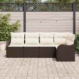  Sjedeća garnitura za vrt 5 kom. Smeđa poliratan 232,5 x 122,5 x 69 cm | Shoptok.si