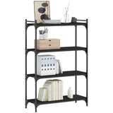  Regal za knjige s 4 razine crni 80x30x120 cm konstruirano drvo | shoptok.hr