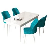 Hanah home set trpezarijski sto i 4 stolice arp white turquoise Cene