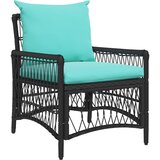  Vrtna stolica s jastukom Crna 73 x 61 x 77 cm poliratan | Eponuda.com