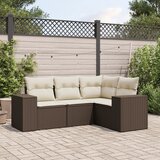 Maison Chic Seti vrtnega pohištva - Vrtna garnitura - Vrtni pohištvo set 4-delna z blazinami rjav poli ratan, (21816641) | Shoptok.si