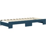  Dnevni krevet na razvlačenje plavi 90 x 200 cm baršunasti | shoptok.hr