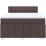 vidaXL Box spring postelja z vzmetnico temno rjava 160x200 cm blago, (21308664) | Shoptok.si