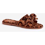 Boto Flat Women's Slippers With Bow Leopard Brown Tobin | shoptok.hr