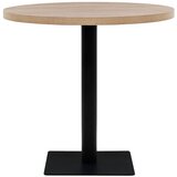  Okrugli stol za bistro od MDF-a i čelika 80x75 cm boja hrasta | shoptok.hr
