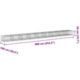 vidaXL Gabionska košara s poklopcem 900x100x50 cm pocinčano željezo | shoptok.hr