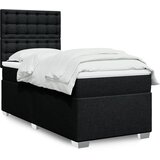  Krevet s oprugama i madracem crni 100 x 200 cm od tkanine | shoptok.hr