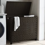  Košara za rublje s kotačima tamnosmeđa 66x35x60 cm od ratana | shoptok.hr