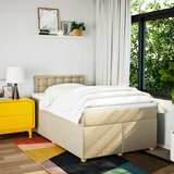 vidaXL Krevet s oprugama i madracem krem 120 x 200 cm od tkanine | shoptok.hr