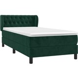 Box spring krevet s madracem tamnozeleni 100x200 cm baršunasti | shoptok.hr
