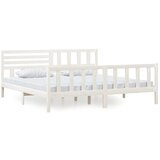 The Living Store Posteljni okvir bel iz trdnega lesa 200x200 cm - Posteljni Okvir, (21528895) | Shoptok.si