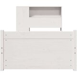  Knjižna postelja brez vzmetnice bela 75x190 cm trdna borovina | Shoptok.si