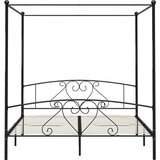  Okvir za krevet s nadstrešnicom crni metalni 180 x 200 cm | shoptok.hr