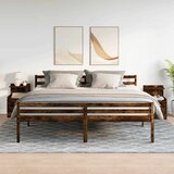 vidaXL Nočne omarice 2 kosa z 2 predaloma dimljen hrast 40x36,5x62 cm | Shoptok.si