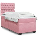 vidaXL Box spring krevet s madracem ružičasti 90x190 cm baršunasti | shoptok.hr
