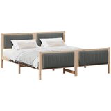  Okvir kreveta smeđe i tamnosivo 180 x 200 cm Masivna borovina | shoptok.hr