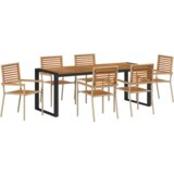  Set za blagovanje u vrtu 7 kom Bež poli ratan akacija | shoptok.hr