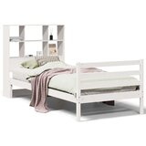 vidaXL Knjižna postelja brez ležišča bela 90x200 cm trdna borovina | Shoptok.si