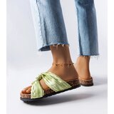 Gemre Green flip-flops adorned with Fresne fabric | shoptok.hr