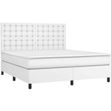  Box spring postelja z vzmetnico LED bela 180x200cm umetno usnje, (20893326) | Shoptok.si