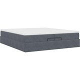 vidaXL Okvir kreveta s madracima tamnosivi 200x200cm baršunasti | shoptok.hr