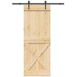 vidaXL Drsna vrata s kompletom vodil 85x210 cm trdna borovina | Shoptok.si