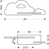 Candellux cloud zidna lampa 5W led iq kids sa kablom, prekidačem i utikačem roze sa rupom+bela | Eponuda.com