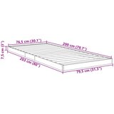  Krevet s daskama Betonski sivi 80 x 200 cm Konstruirano drvo | shoptok.hr