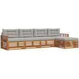  Set vanjskih sofa 5 kom. Prirodna i svijetlo siva 329 x 162,5 x 73 cm | Shoptok.si