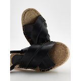 Reserved Espadrile s kožnim gornji&amp;scaron;tem - crno Slike