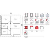 Male kuće Drvena vrtna kuća SELLA 600 × 600 cm sa šindrom | shoptok.hr